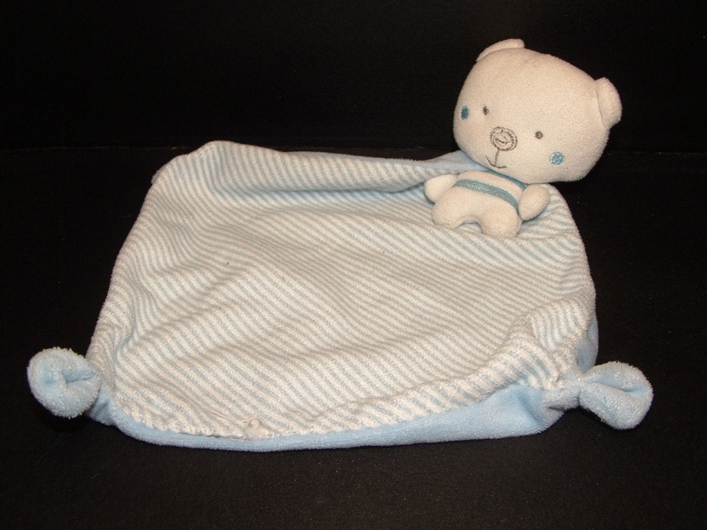 MOOI BEERTJE KNUFFELDOEKJE VELOURS BLAUW/WIT, Kinderen en Baby's, Speelgoed | Knuffels en Pluche, Ophalen of Verzenden, Nieuw