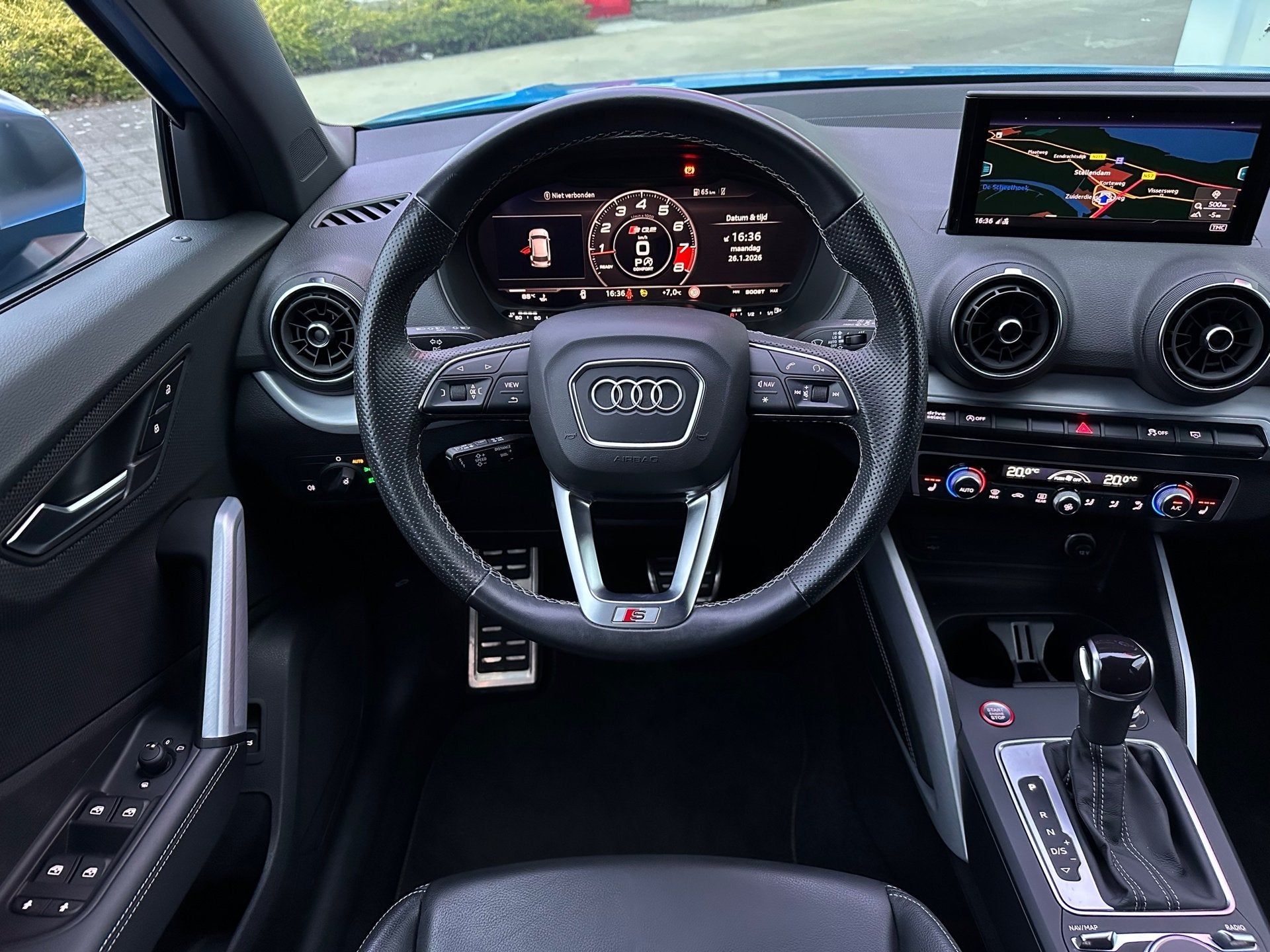 Audi SQ2 2.0 TFSI quattro|370pk|Afn Trekhaak|Virtual Cockpit, Auto's, Audi, Gebruikt, Euro 6, 4 cilinders, Leder en Stof