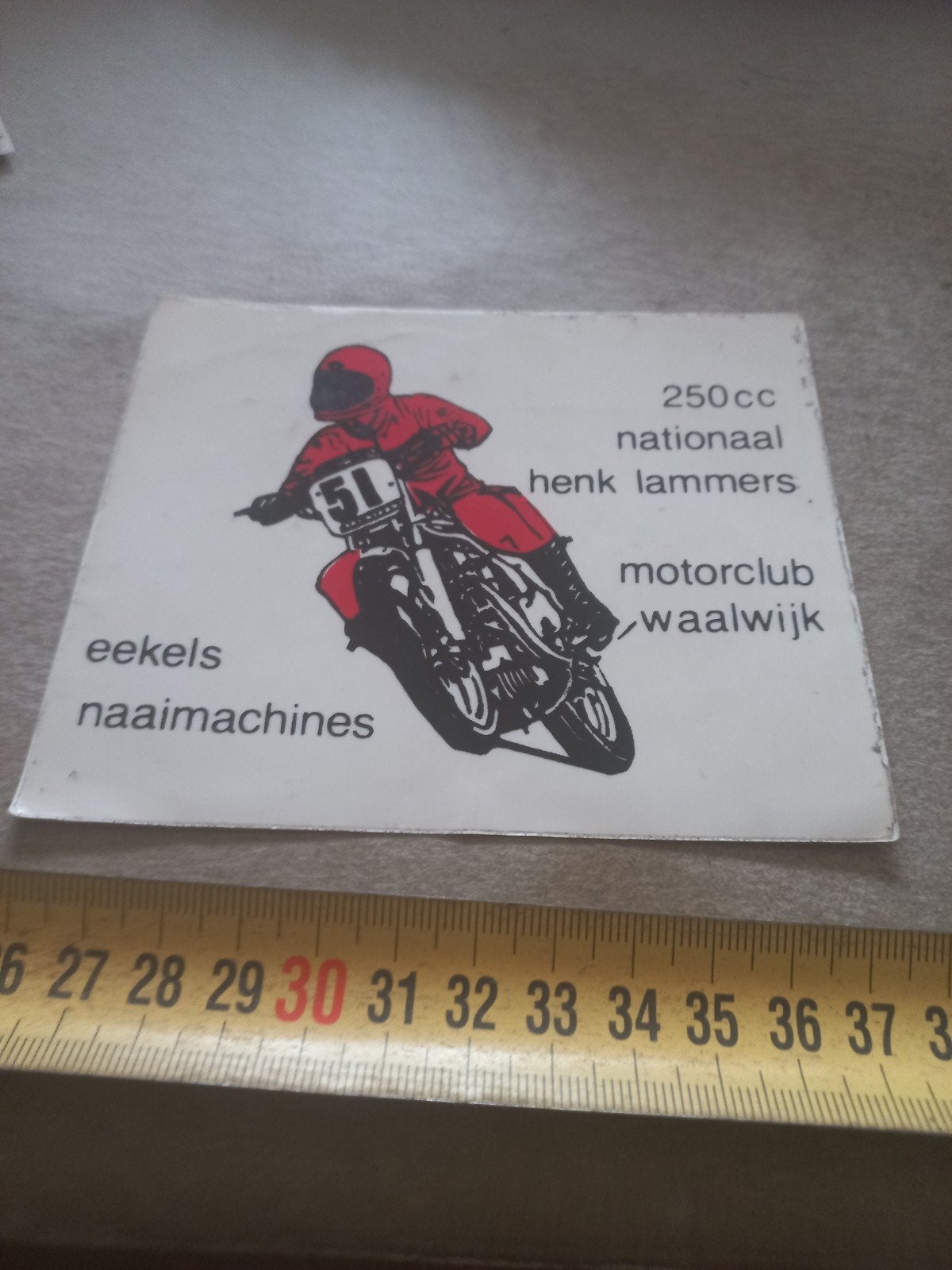 Vintage Motorclub Waalwijk 250cc Sticker Henk Lammers, Verzamelen, Ophalen of Verzenden, Gebruikt