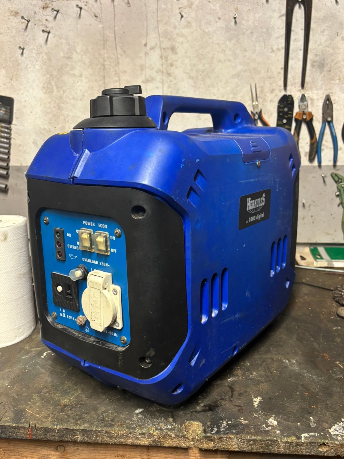 Hercules 1000 digital aggregaat 1kw, Doe-het-zelf en Verbouw, Ophalen, Gebruikt, Benzinemotor