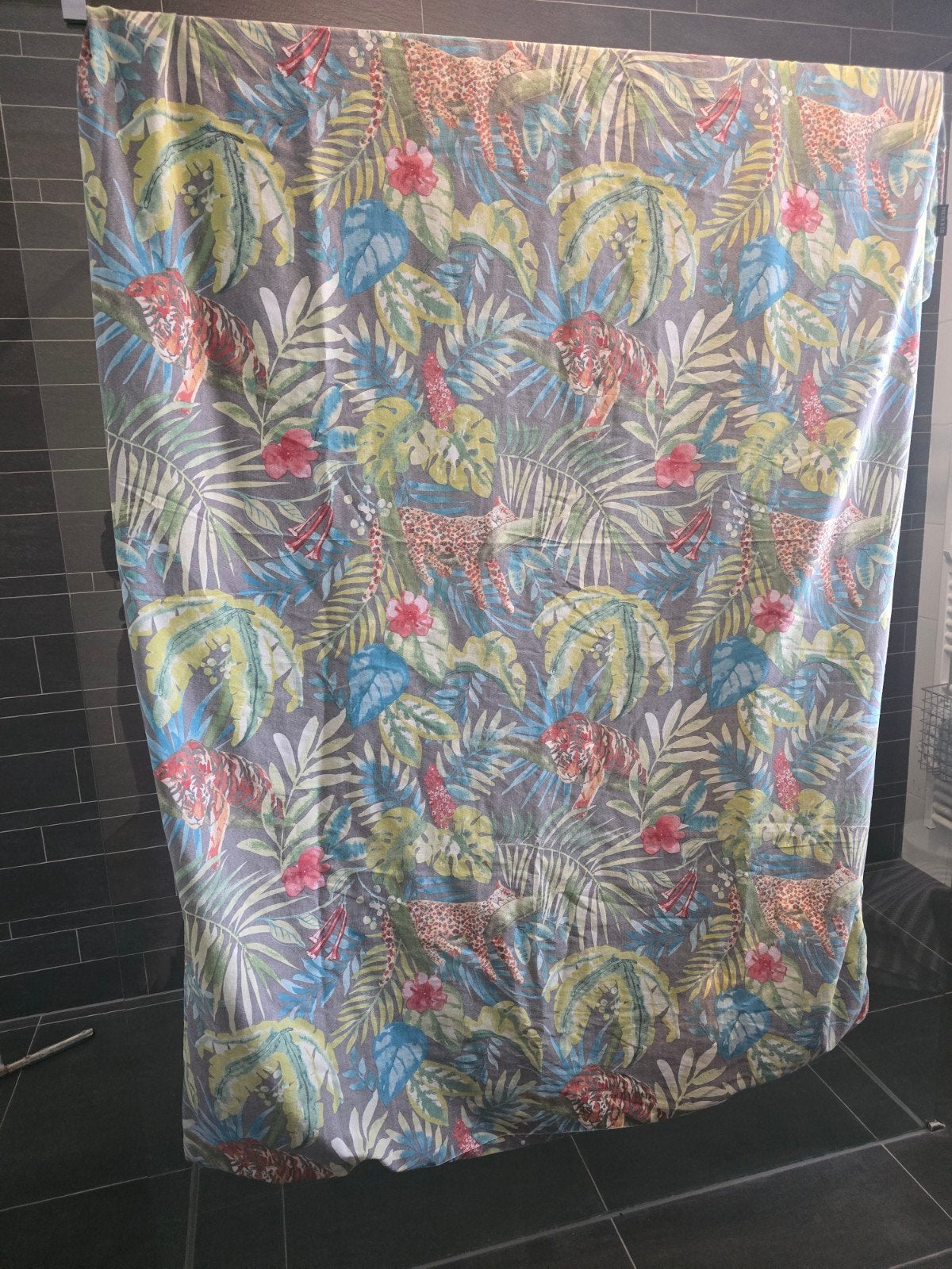 Dekbedovertrek Fresh & Co met jungleprint en dieren, Gebruikt, Dekbedovertrek, Tweepersoons, Ophalen of Verzenden