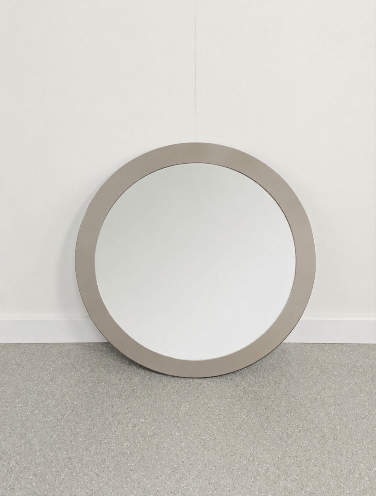 Vintage ronde spiegel met rookglas, Ophalen, Gebruikt, Rond, Minder dan 100 cm