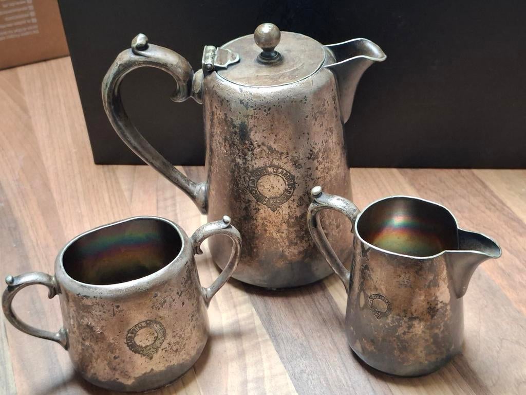 Vintage Mappin & Webb Triple-Deposit Koffie/Theeservies, Ophalen of Verzenden
