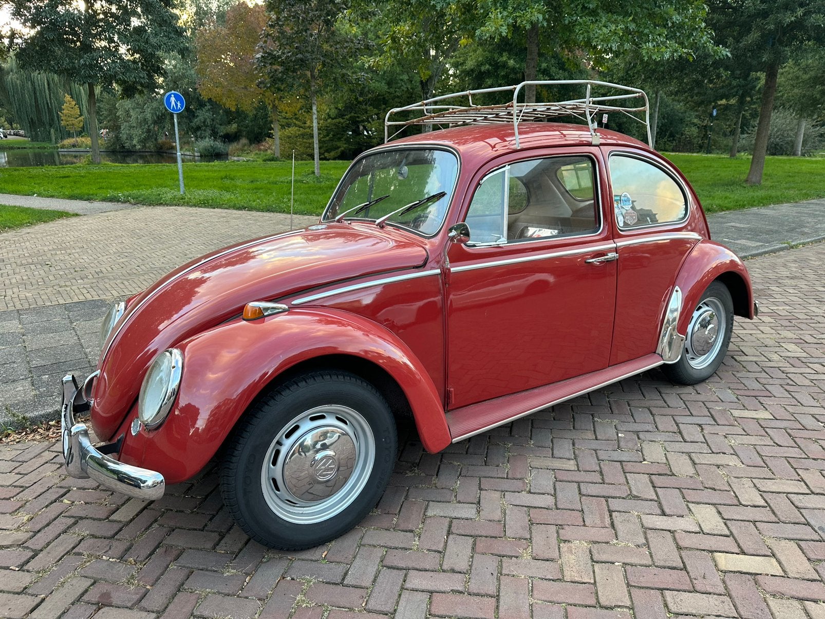 Volkswagen Kever 1965 Rubyred, Auto's, Metallic lak, Zwart, Volkswagen, 39 pk