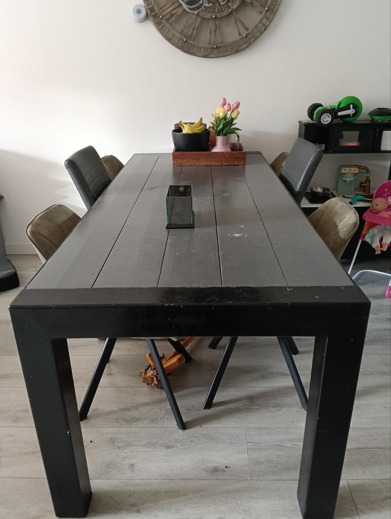 Stevige gebruikte tafel - opknapper, Gebruikt, 200 cm of meer, Vijf personen of meer, Industrieel