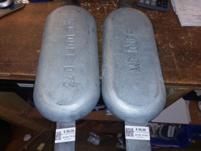 M G Duff D73 zink las anode 10 kilo, Watersport en Boten, Bootonderdelen, Gebruikt