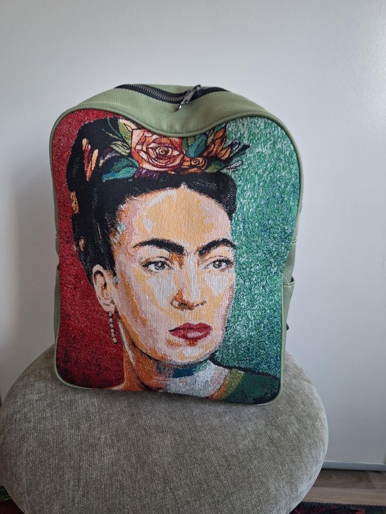 Mooie rugtas van Frida Kahlo, Antiek en Kunst, Kunst | Schilderijen | Modern, Ophalen of Verzenden