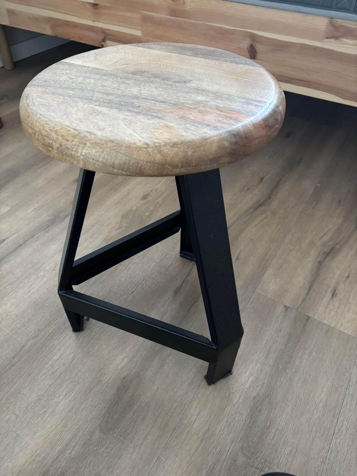 Kruk industrieel hout, Ophalen, Zo goed als nieuw, Staal