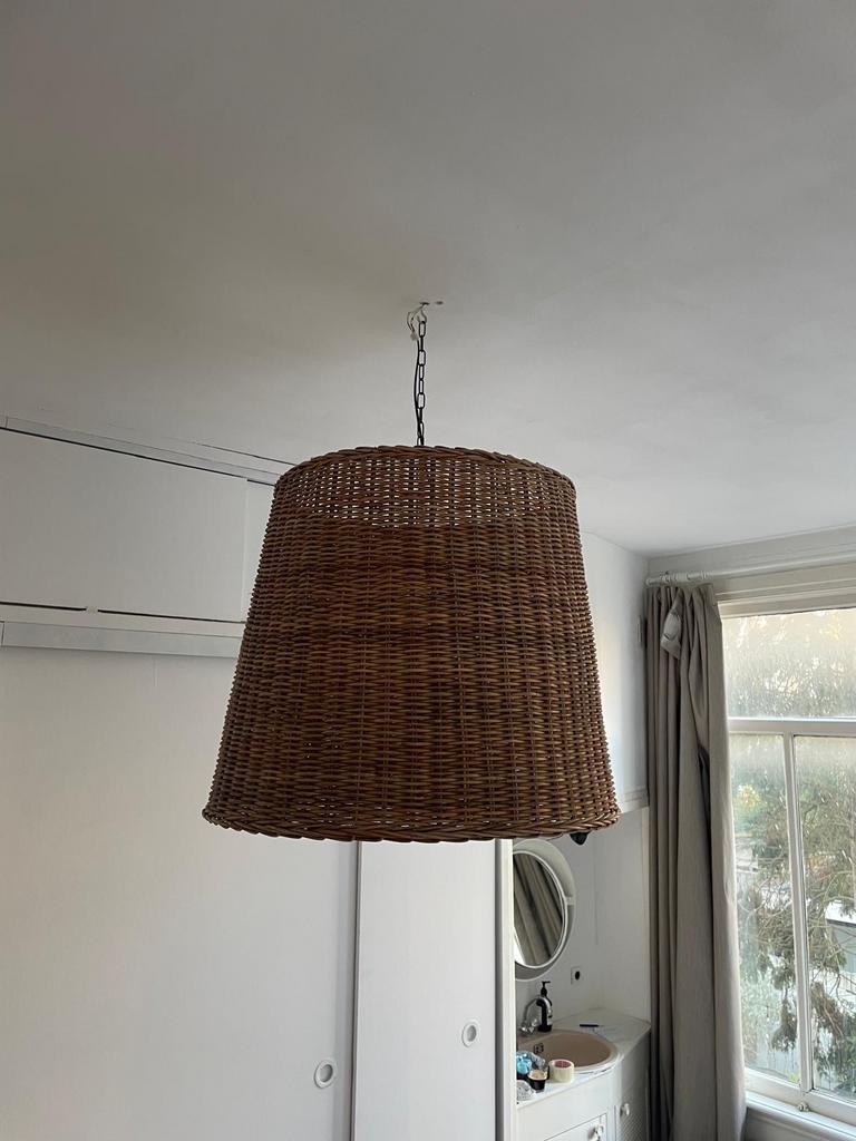 Grote rieten lampenkappen 2STUKS, Huis en Inrichting, Lampen | Lampenkappen, Ophalen, Gebruikt, Bruin, 50 cm of meer