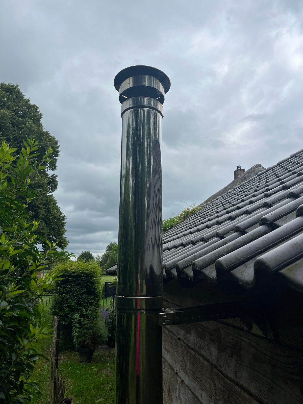 RVS Dubbelwandige Kachelpijp / Rookkanaal, Ophalen, Gebruikt, Houthaard