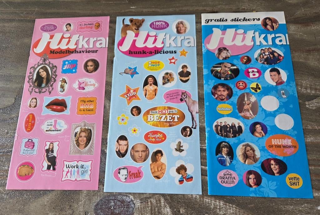 Hitkrant / Bravo - Artiesten Stickers / 7 Stickervellen, Ophalen of Verzenden, Nieuw, Meerdere stickers