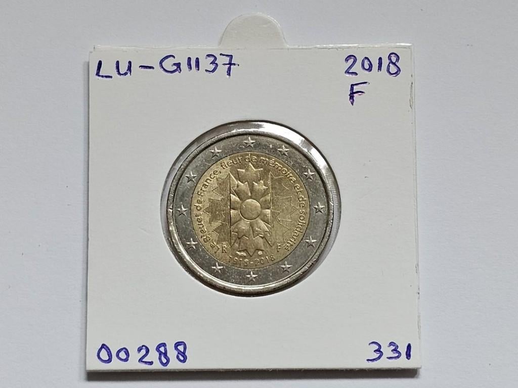 2-euromunt Frankrijk (F) 2018 Herdenking LU-G1137, Ophalen of Verzenden, Frankrijk, 2 euro, Losse munt