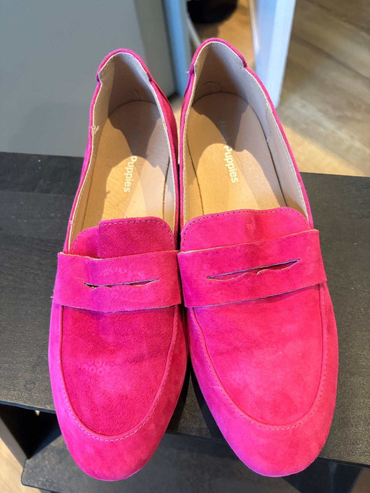 Hush Puppies roze suède instappers - Maat 39, Ophalen of Verzenden, Gedragen, Roze, Instappers