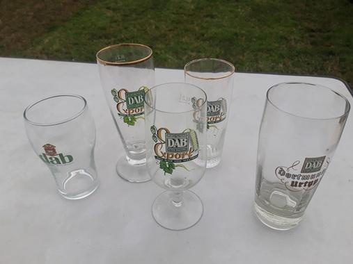 GRATIS DAB Dortmund bier glazen glas partij diverse modellen, Ophalen, Gebruikt, Glas of Glazen, Overige merken