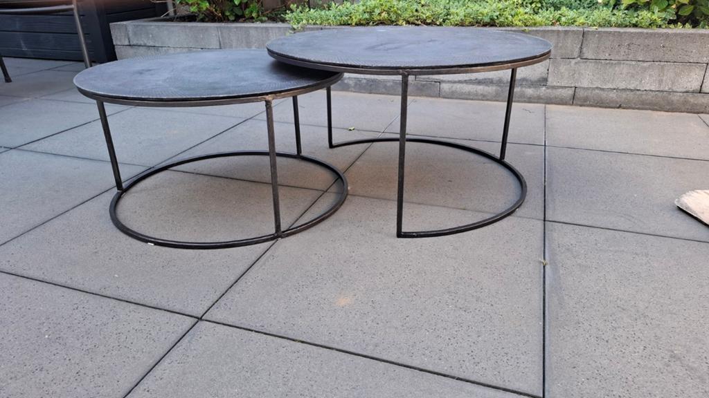 IJzeren salon tafel, Ophalen, Gebruikt, 100 tot 150 cm, 50 tot 100 cm