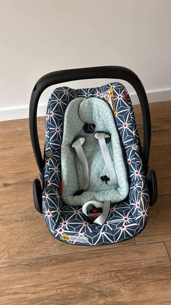 TEAB! Maxi Cosi Pebble Plus Blauw, Ophalen, Autogordel of Isofix, Zo goed als nieuw, 0 t/m 13 kg