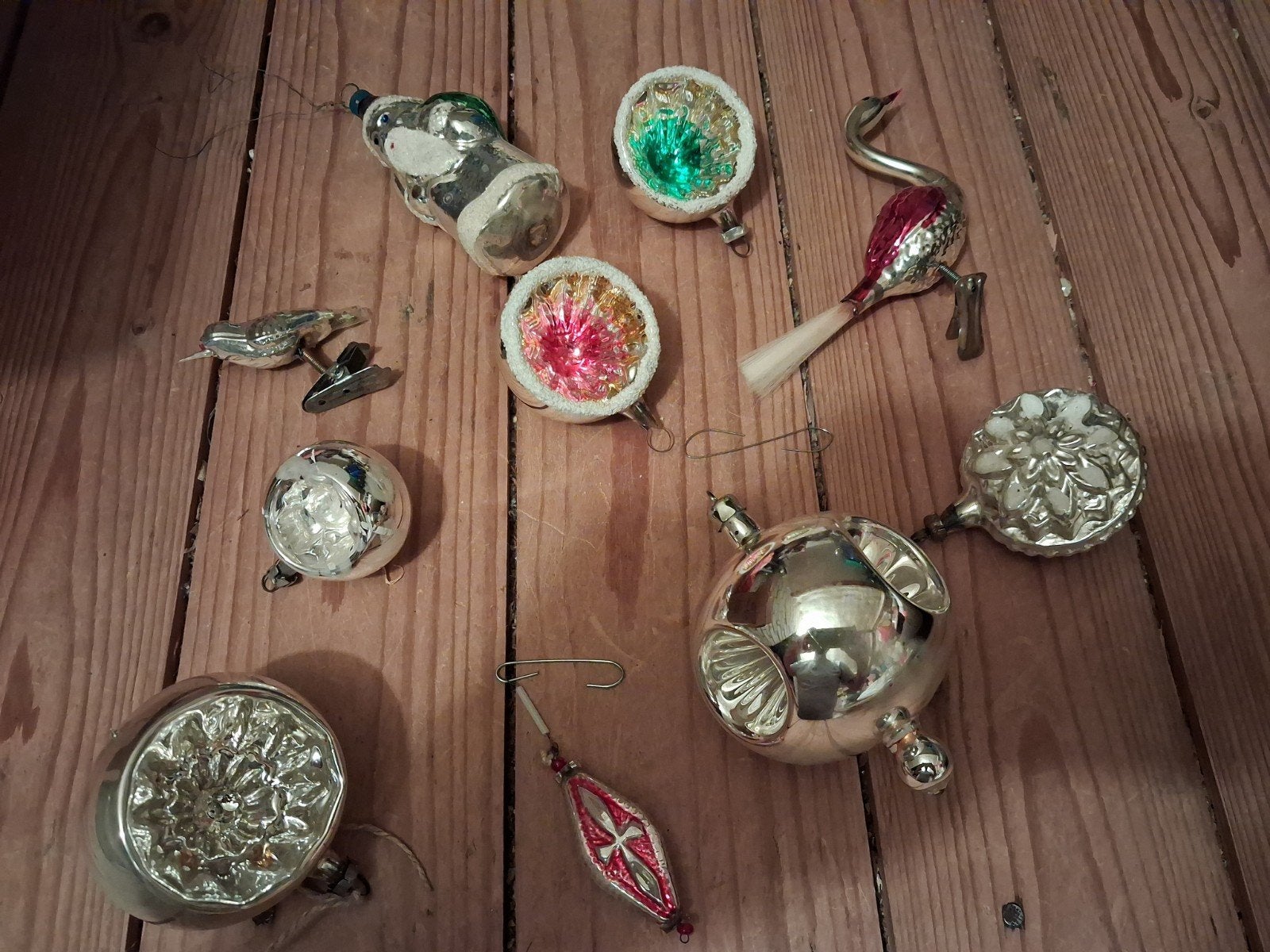 oma's nostalgische 10 oude glazen kerstballen, Diversen, Ophalen, Gebruikt