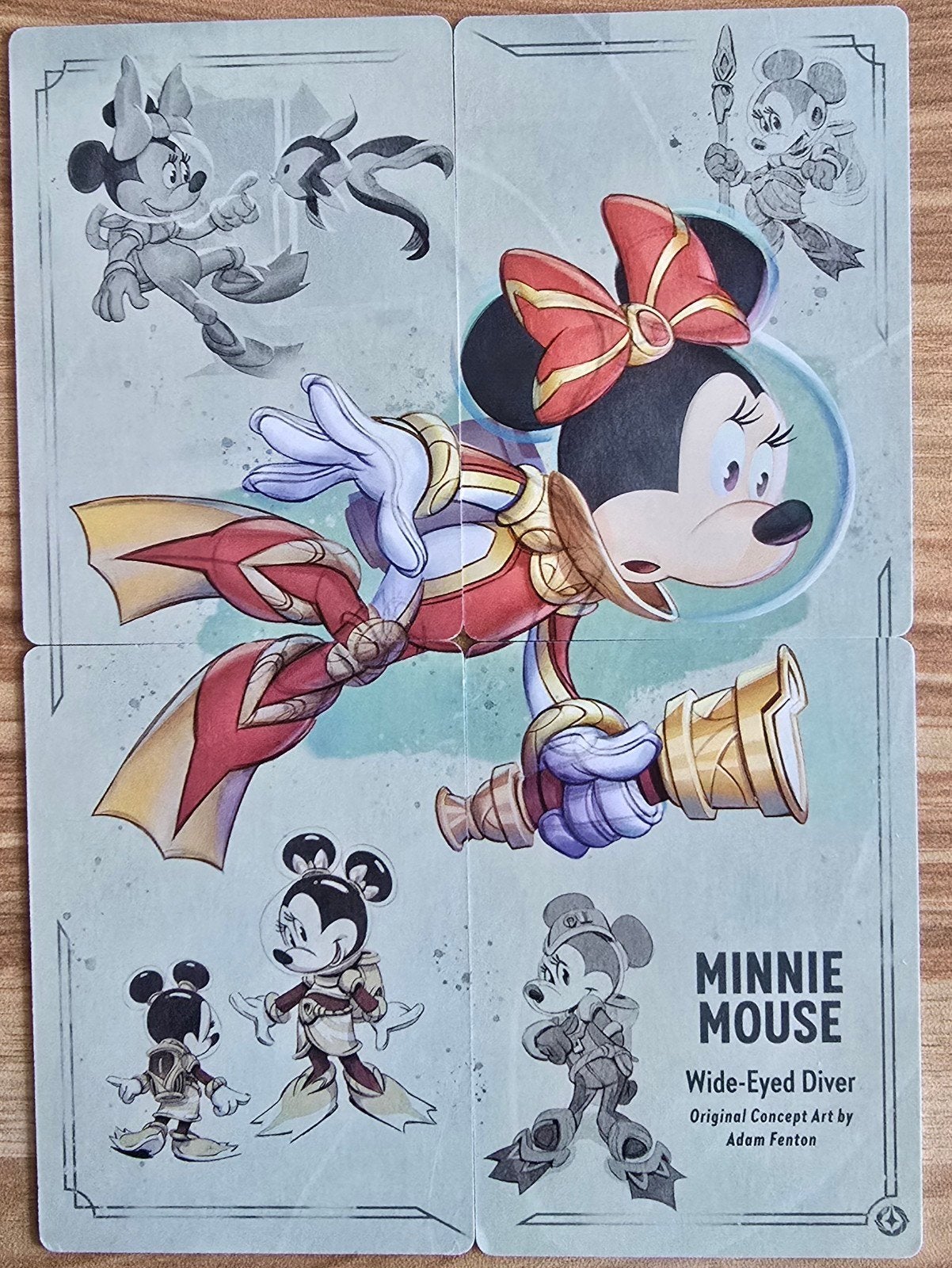 Minnie Mouse Wide-Eyed Diver, Ophalen of Verzenden, Mickey Mouse, Zo goed als nieuw, Papier, Kaart of Schrift