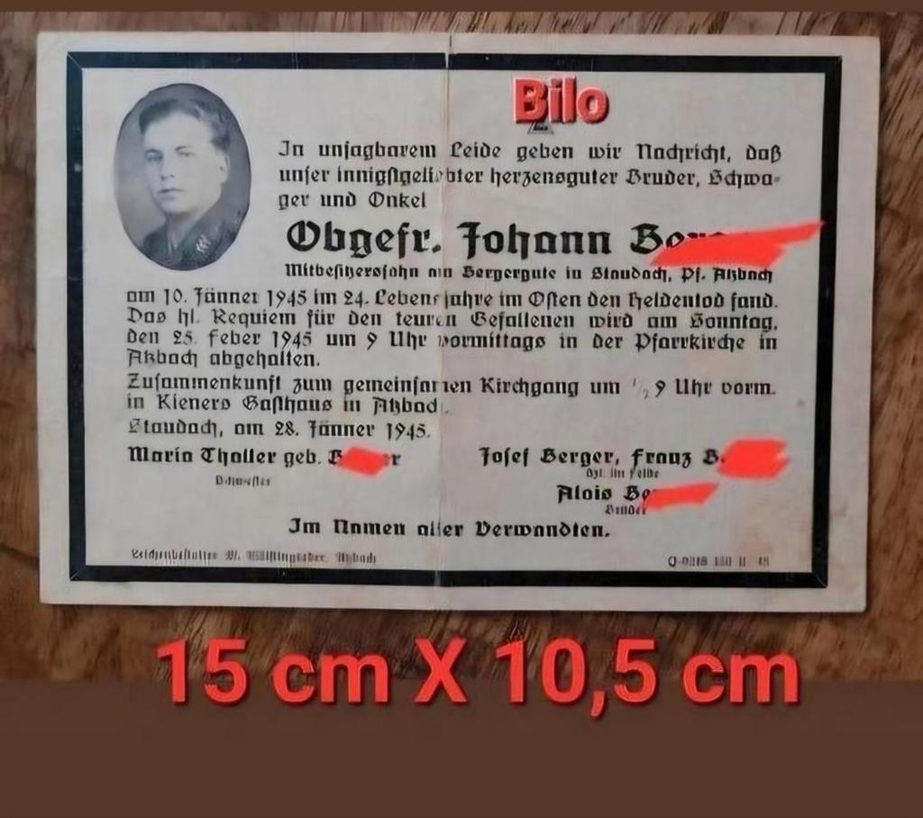 XXL Sterbebild Deathcard Bidprent 1945 Luftwaffe  duits WO 2, Verzamelen, Militaria | Tweede Wereldoorlog, Ophalen of Verzenden