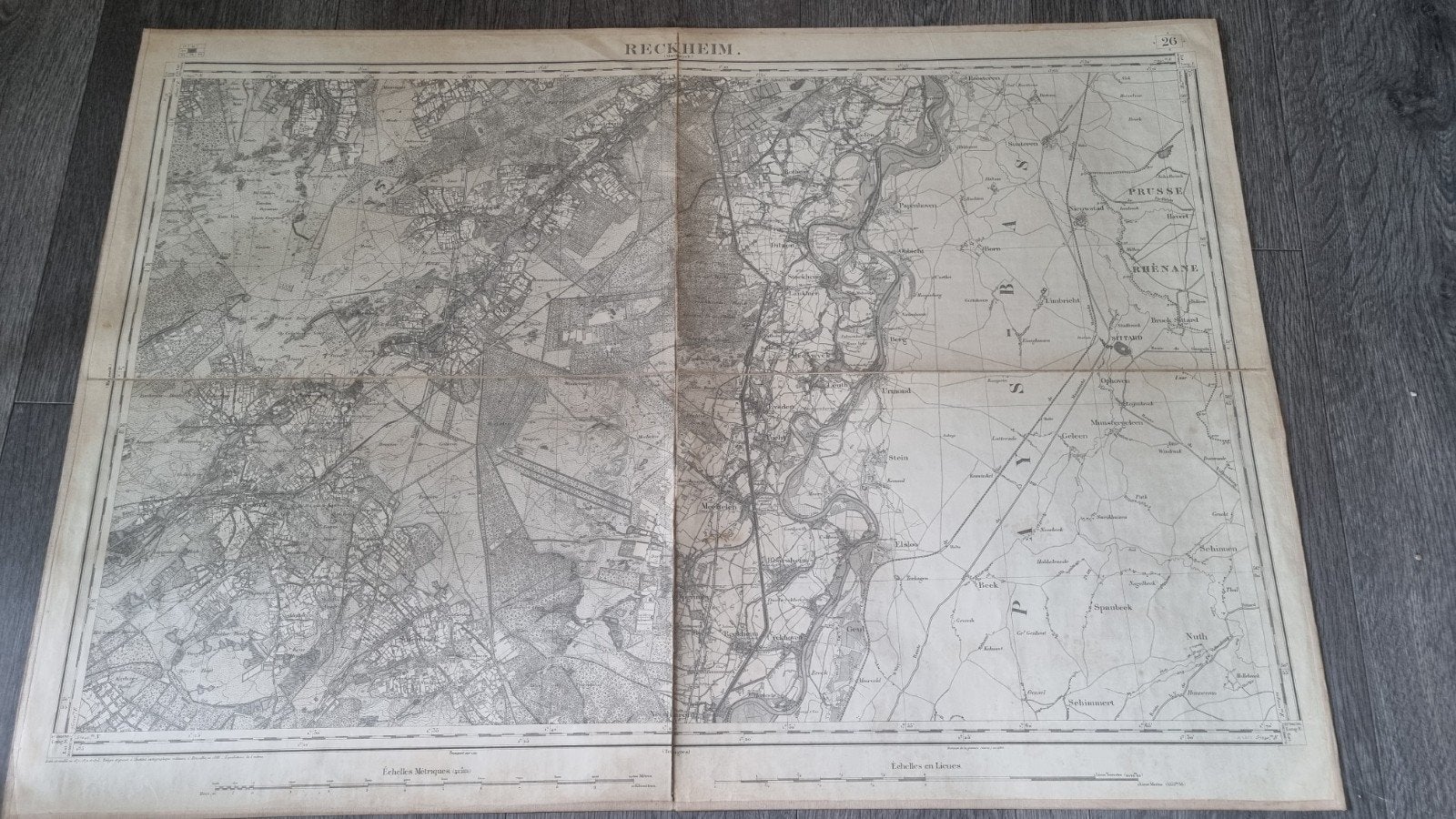 Oude Landkaart Reckheim (Ophoven) - België/Nederland, Ophalen of Verzenden, Landkaart, België of Luxemburg, 1800 tot 2000