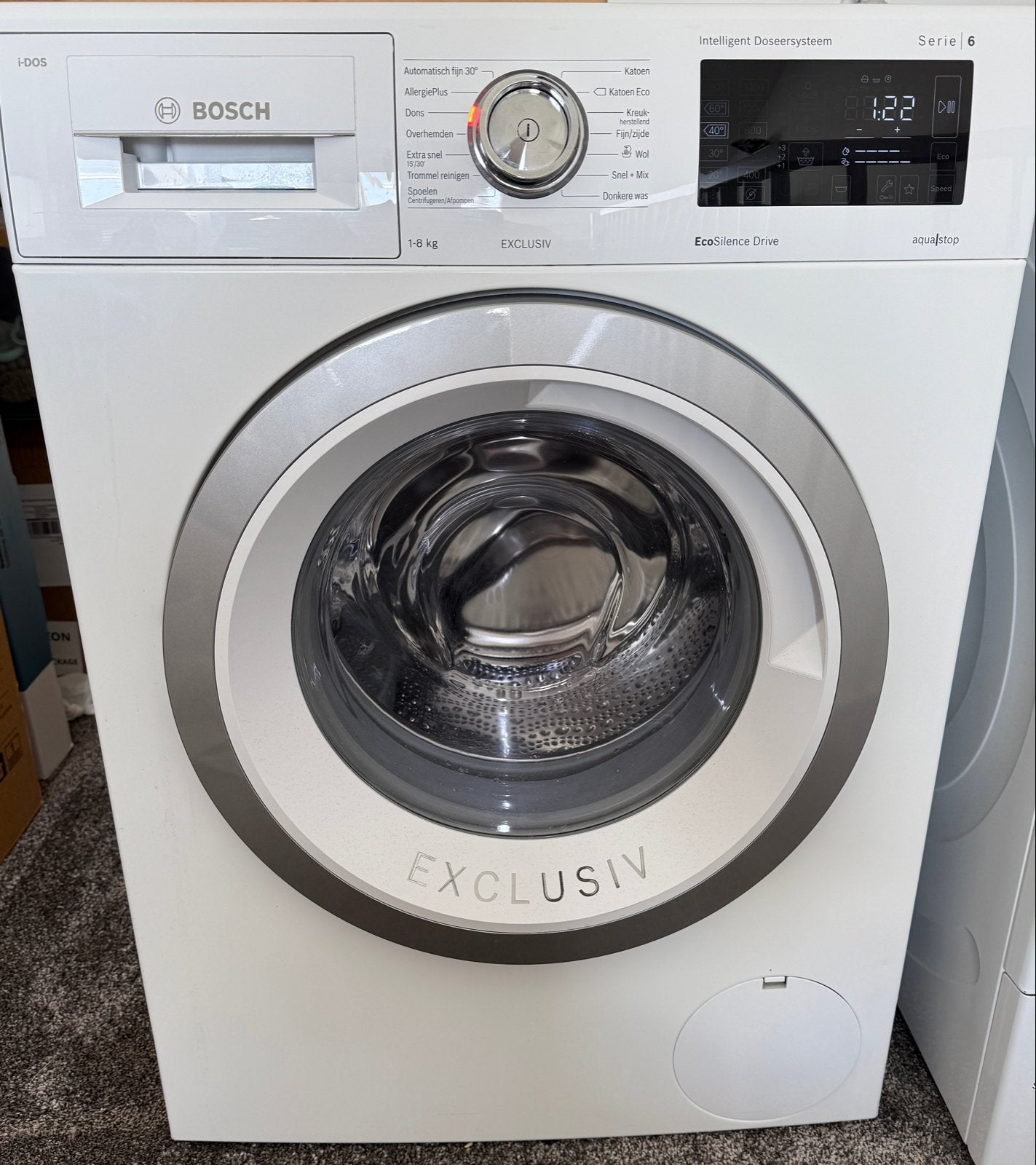 Bosch Serie 6 Wasmachine - 8kg - i-DOS - EcoSilence, Ophalen, 1200 tot 1600 toeren, 8 tot 10 kg, Zo goed als nieuw