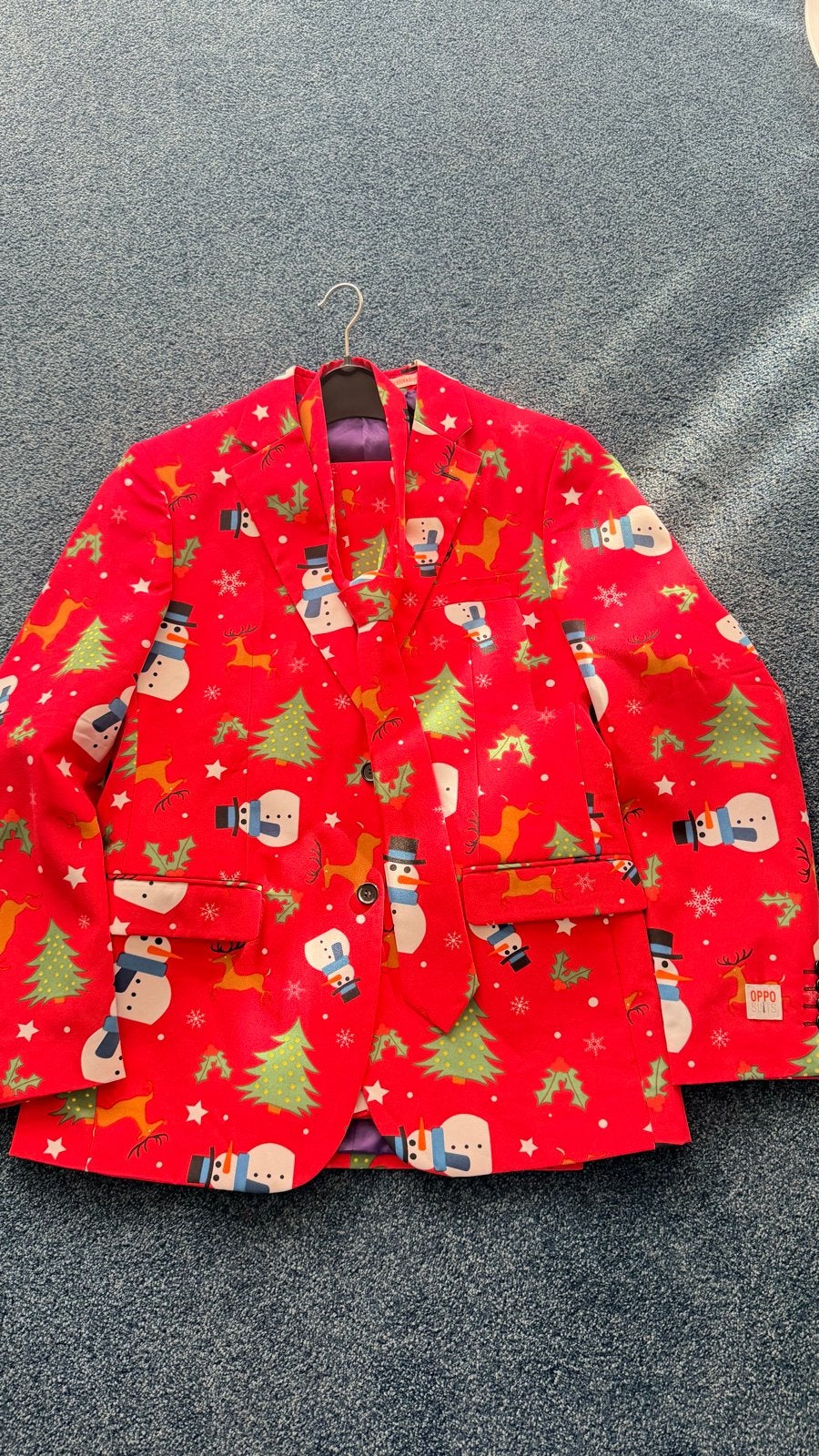 OppoSuits Kerstpak - The Rudolph - Maat 52/54 (L), Ophalen of Verzenden, Zo goed als nieuw, Maat 52/54 (L), Rood