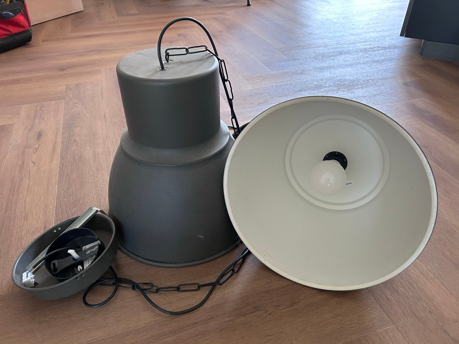 2x IKEA HEKTAR plafond hanglampen, Ophalen, Gebruikt, E27 (groot), Metaal
