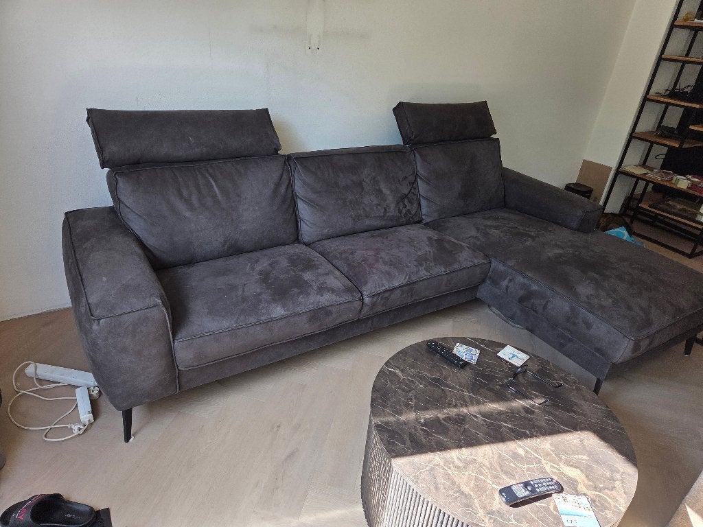 HACO hoekbank met extra hoofdsteunen + pocketveren, Ophalen, 250 tot 300 cm, Zo goed als nieuw, Rechte bank