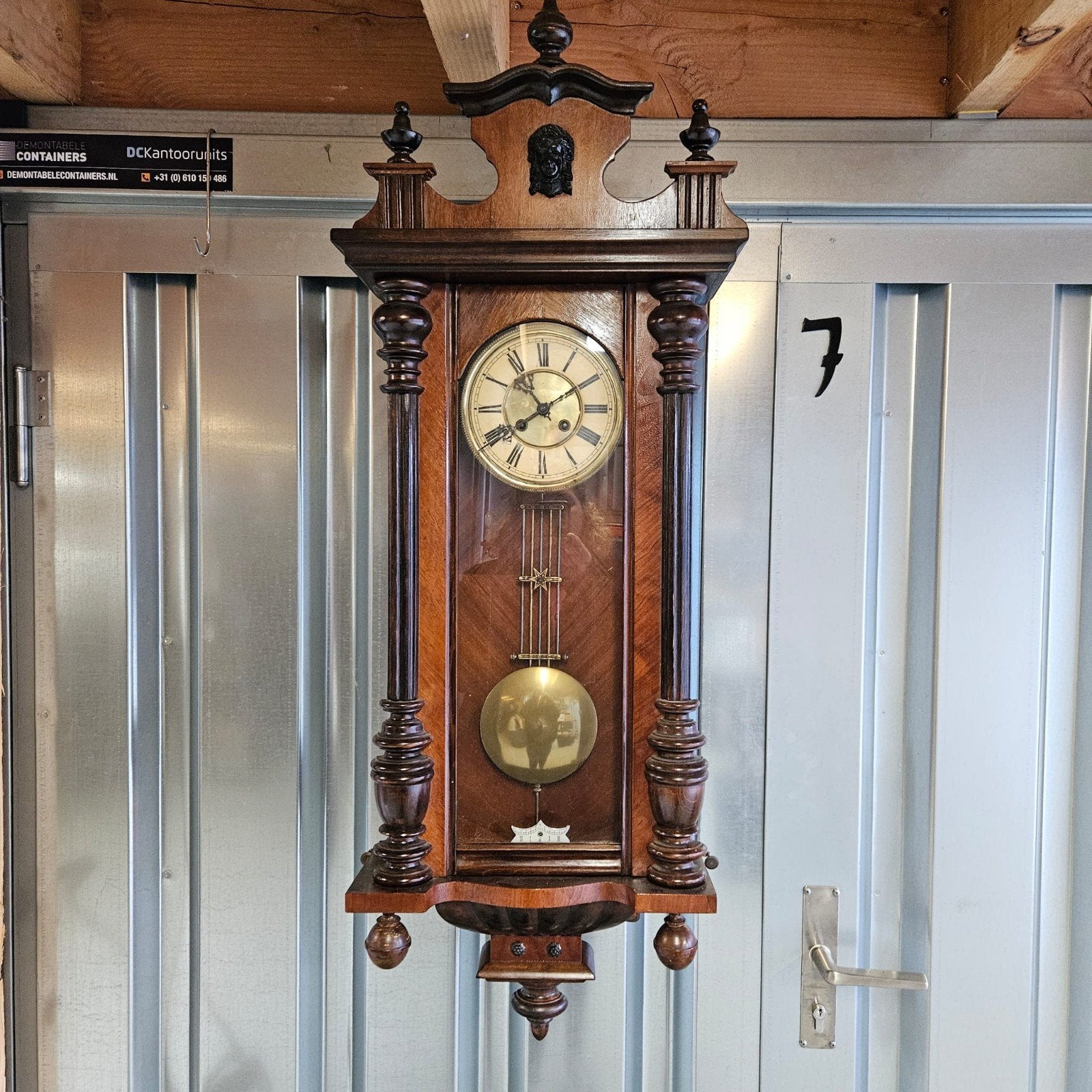 Antieke Regulateur Wandklok - Prachtig Houten Design, Antiek en Kunst, Antiek | Klokken, Ophalen