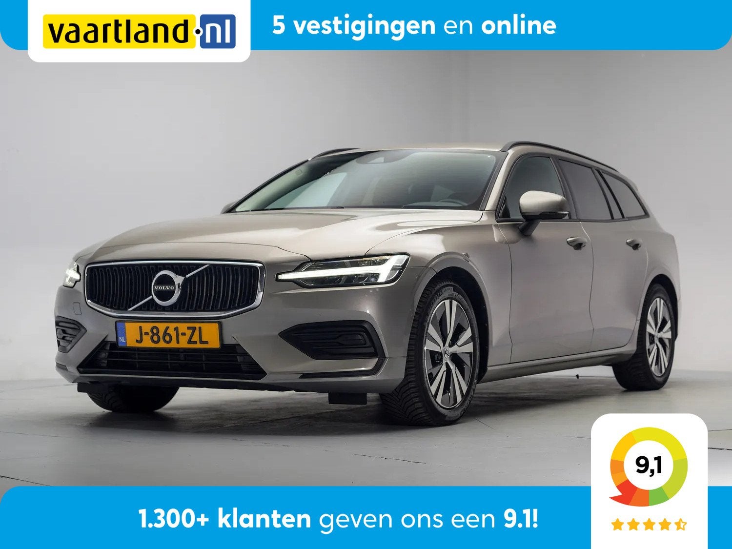 Volvo V60 2.0 B3 Momentum Advantage Aut. [ Navigatie Full LE, Auto's, 4 cilinders, 1969 cc, 163 pk, Origineel Nederlands