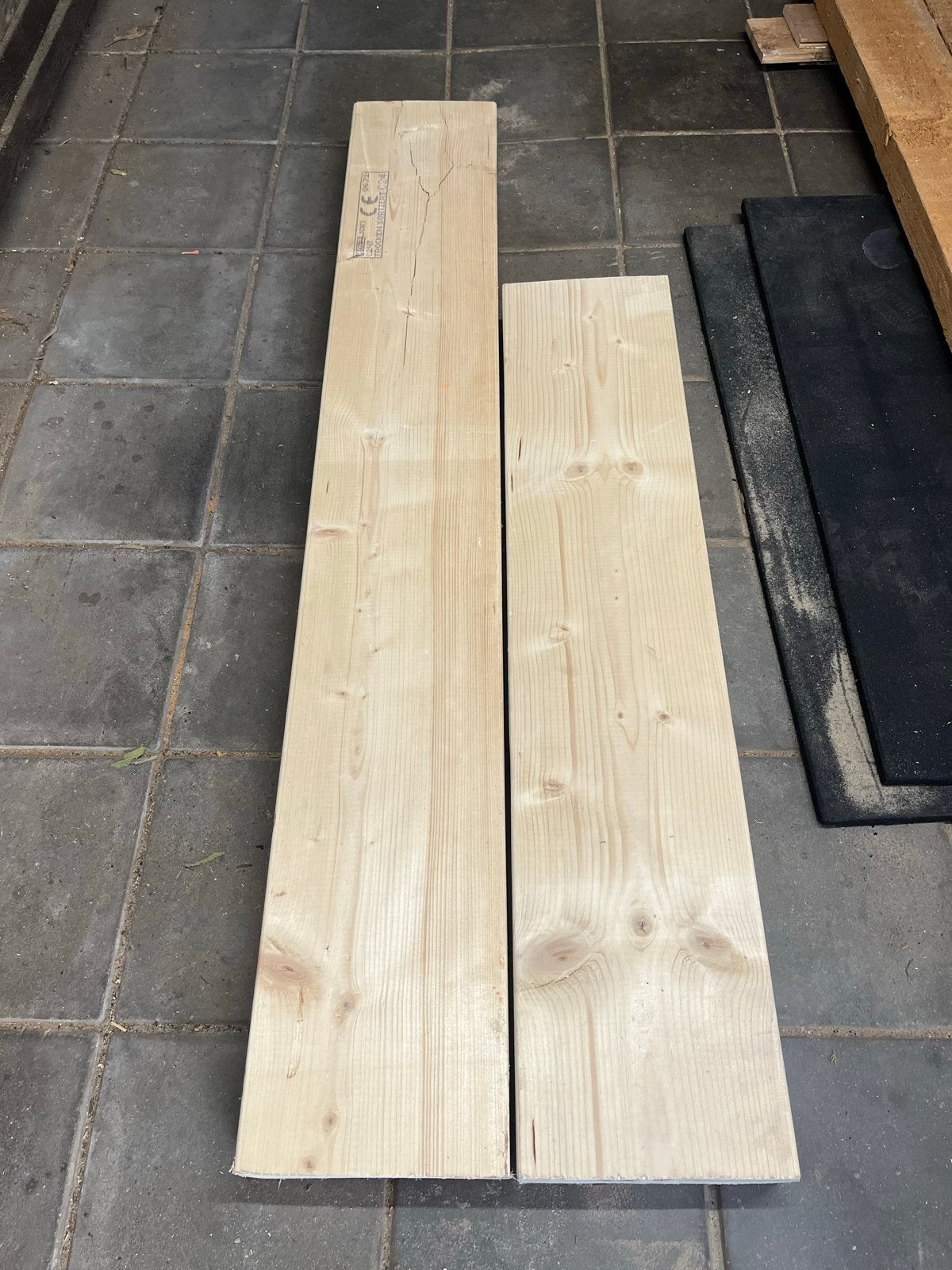 Geschaafde grenen balk restant 250x100 mm, Doe-het-zelf en Verbouw, Hout en Planken, Ophalen, Grenen, Nieuw, 50 mm of meer