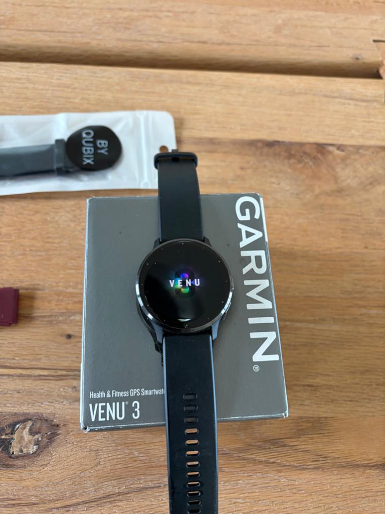 Garmin Venu 3 Smartwatch Zwart met Extra Bandjes, Afstand, Zwart, Ophalen of Verzenden, Zo goed als nieuw
