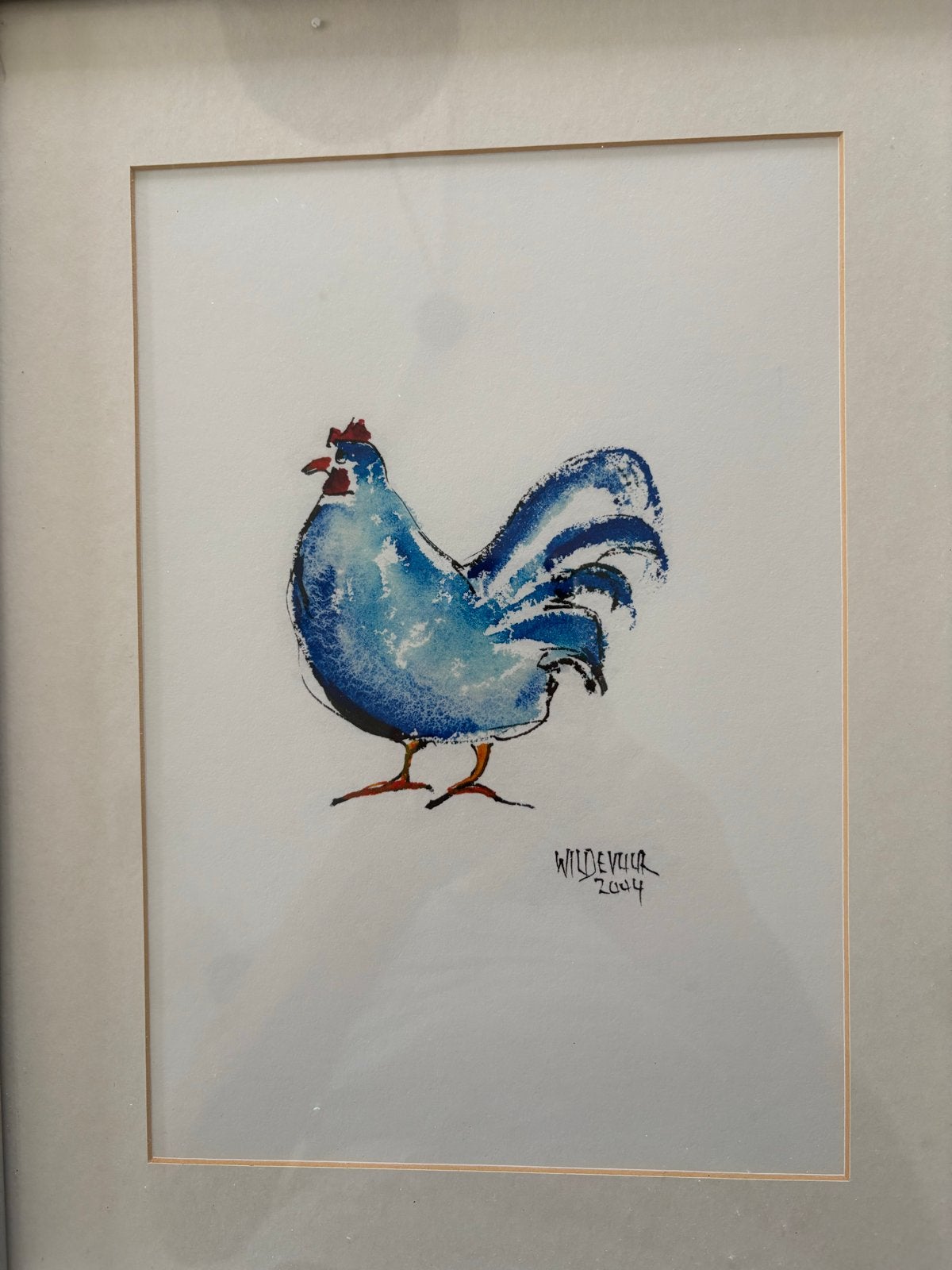 Maya Wildevuur; aquarel, Ophalen of Verzenden, Tekening, Aquarel, Achter glas