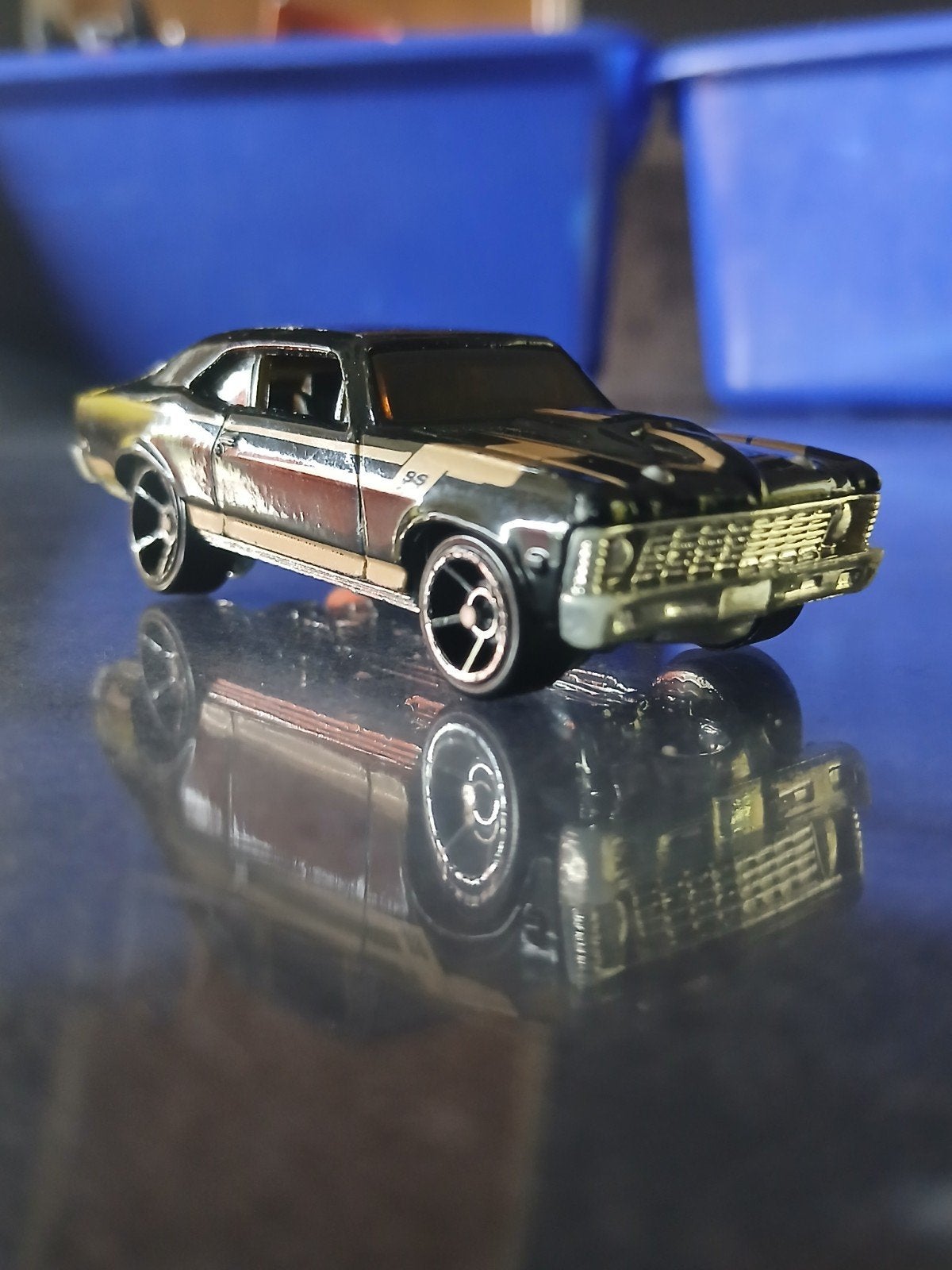 Hotwheels Chevrolet Chevy '68 Nova Zwart/Tan, 1:50 of kleiner, Auto, Zo goed als nieuw, Ophalen