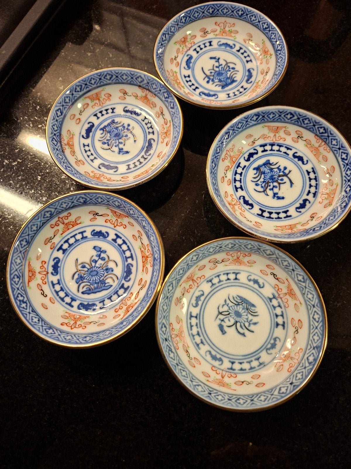 5 Chinese rijstkorrel porseleinen schaaltjes - 8 cm, Ophalen of Verzenden