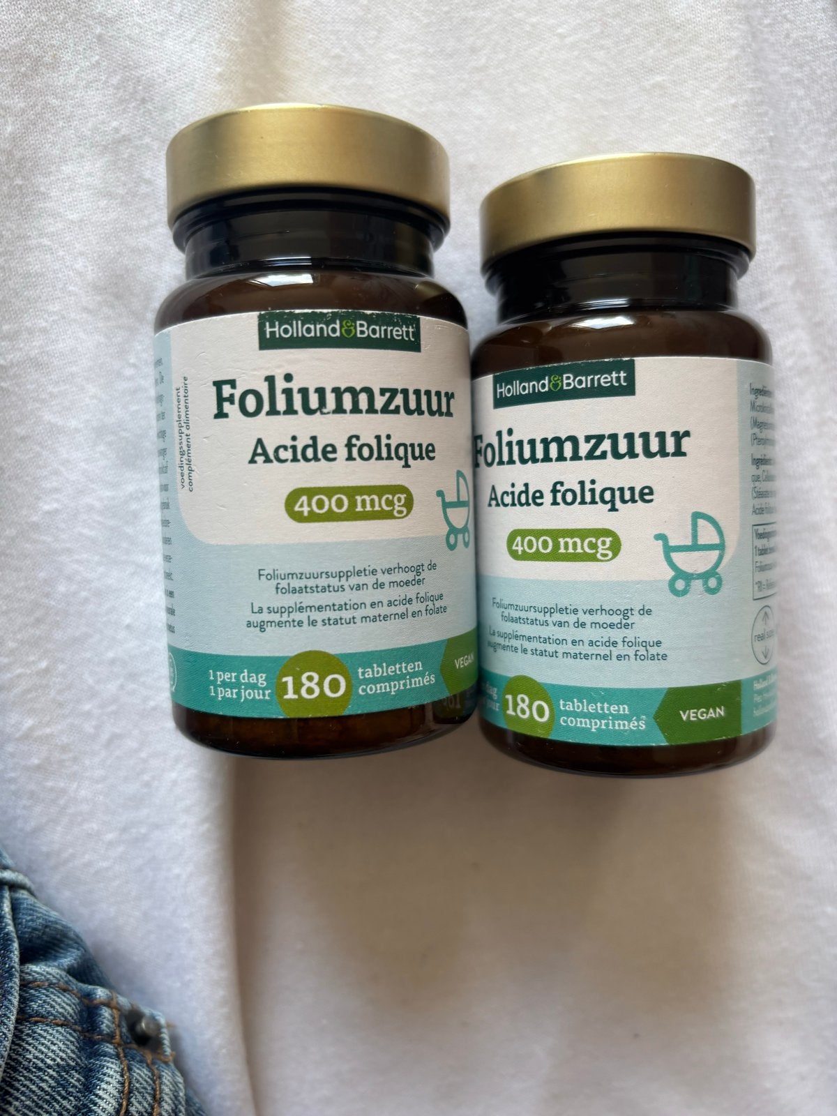 Holland & Barrett Foliumzuur 400 mcg (2 potjes), Ophalen of Verzenden, Zo goed als nieuw, Overige typen