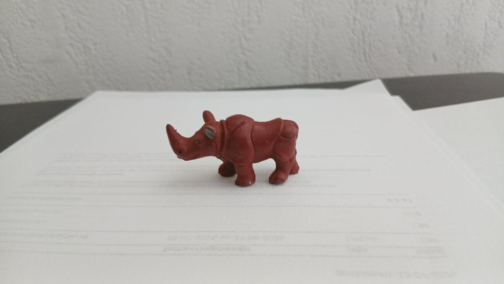 Schleich 12015 neushoorn dierfiguur 5 cm, Verzenden, Gebruikt, Wild dier, Beeldje of Figuurtje