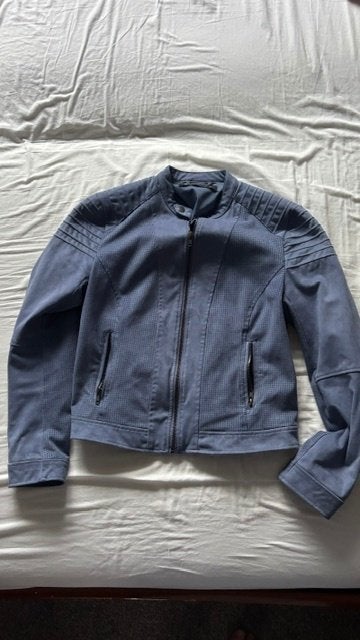 blauw jasje maat 40, Maat 38/40 (M), Ophalen of Verzenden, Jasje, Gedragen