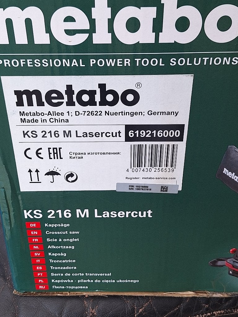 nieuwe metabo afkort verstekzaag met laserlicht, Doe-het-zelf en Verbouw, Gereedschap | Zaagmachines, Nieuw, Ophalen of Verzenden