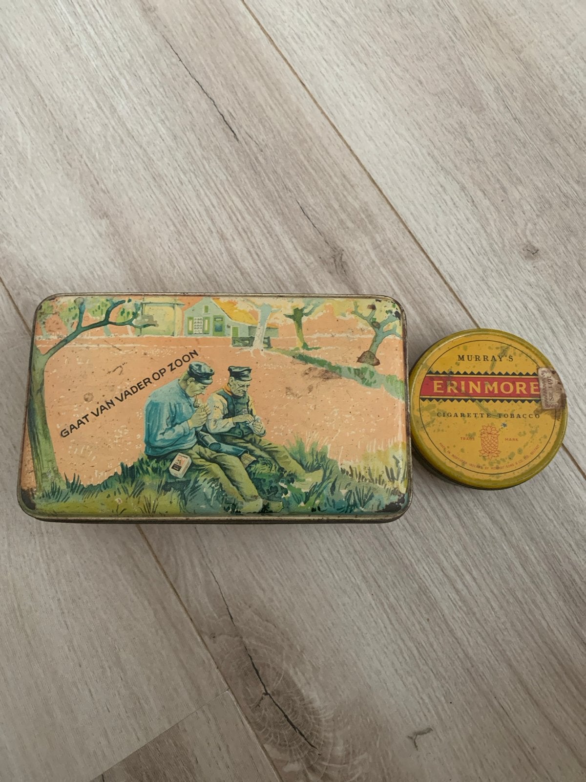 Vintage Van Nelle en Murray's Erinmore tabaksblikken, Verzamelen, Ophalen of Verzenden, Gebruikt, Overige, Van Nelle