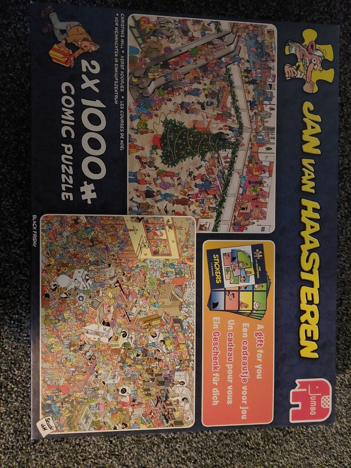 Jan van Haasteren 2x1000 stukjes strip puzzel, Ophalen, 500 t/m 1500 stukjes, Gebruikt, Legpuzzel