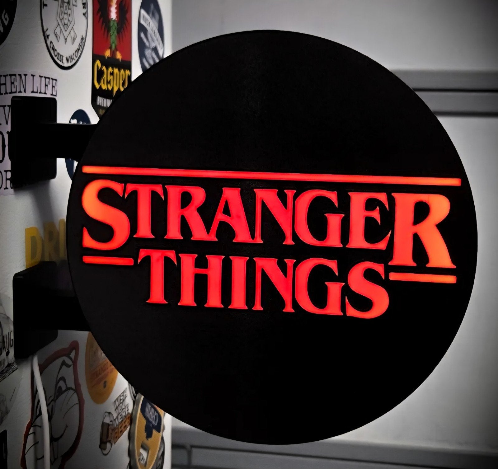 Dubbelzijdige LED Lichtbak - Stranger Things - Ø30cm, Ophalen of Verzenden