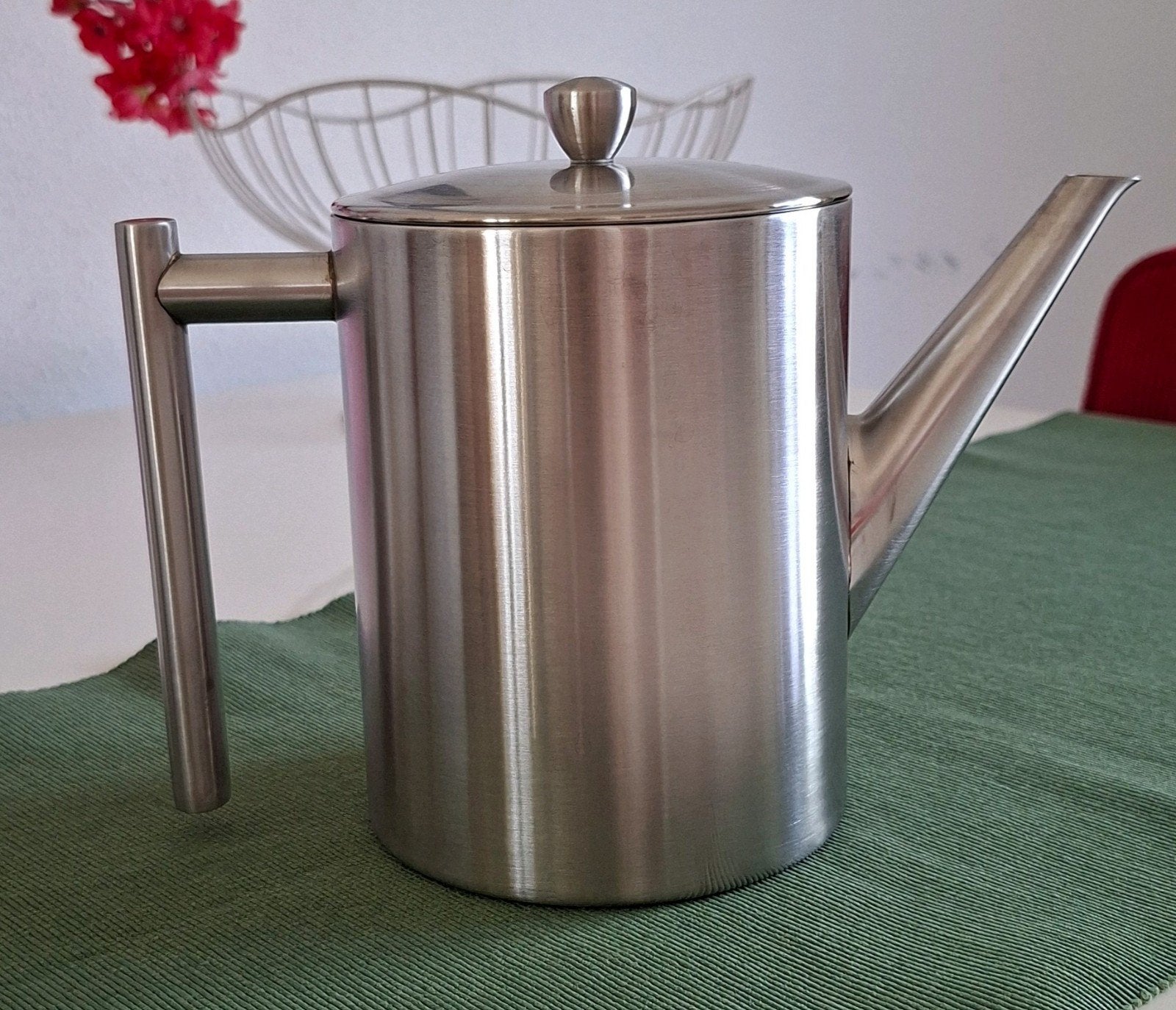 Bredemeijer Minuet Cylindre theepot 1,2L – Dubbelwandig RVS, Overige materialen, Ophalen of Verzenden, Zo goed als nieuw, Theepot
