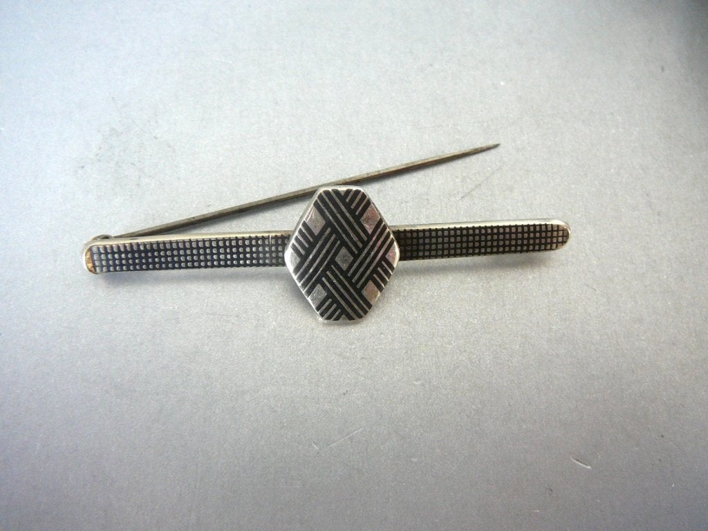 Vintage Zilveren Broche met Geweven Patroon, Verzenden, Zilver, Broche