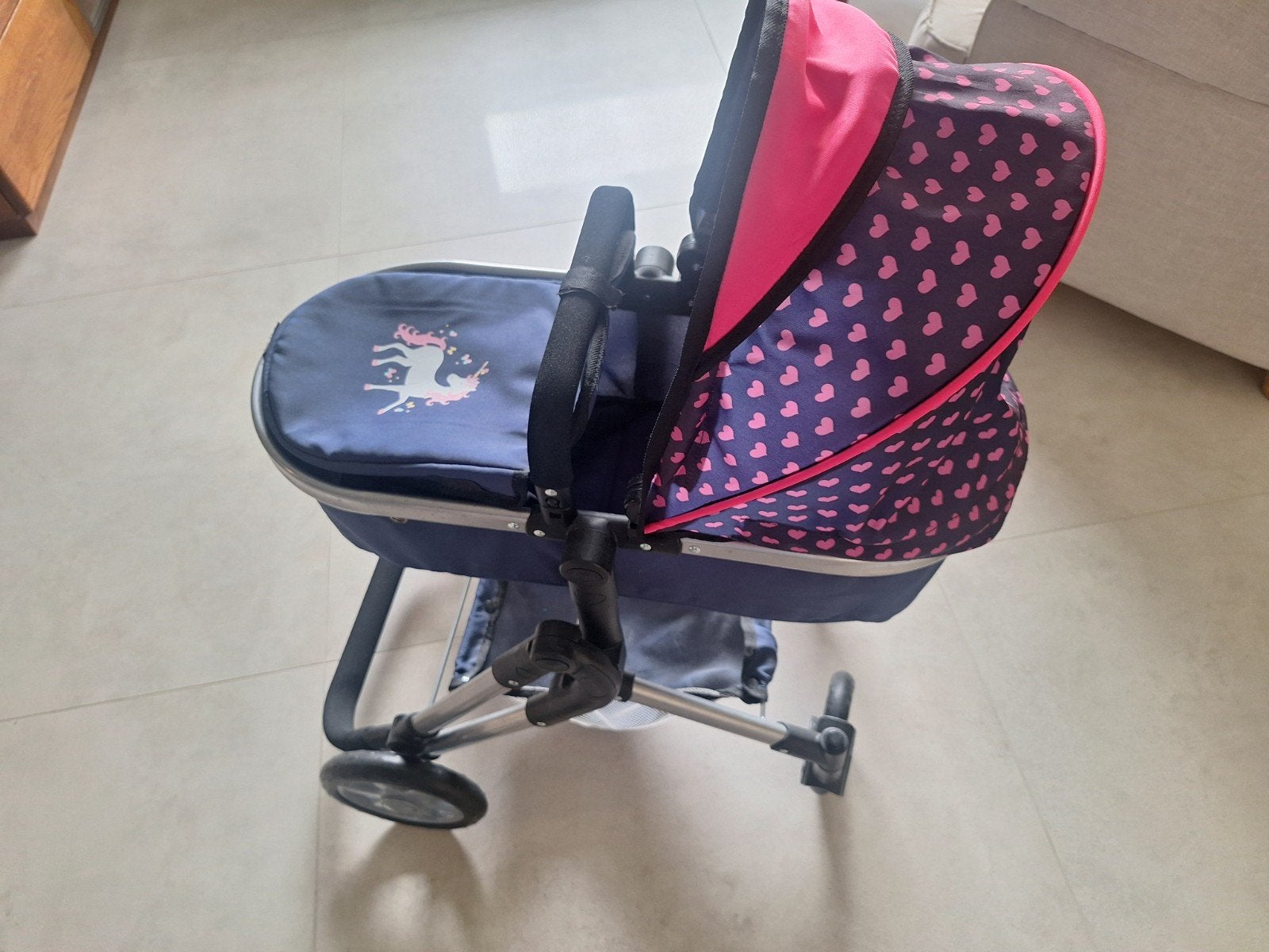 Poppenwagen met tasje - defect handvat- gratis, Ophalen, Gebruikt, Babypop