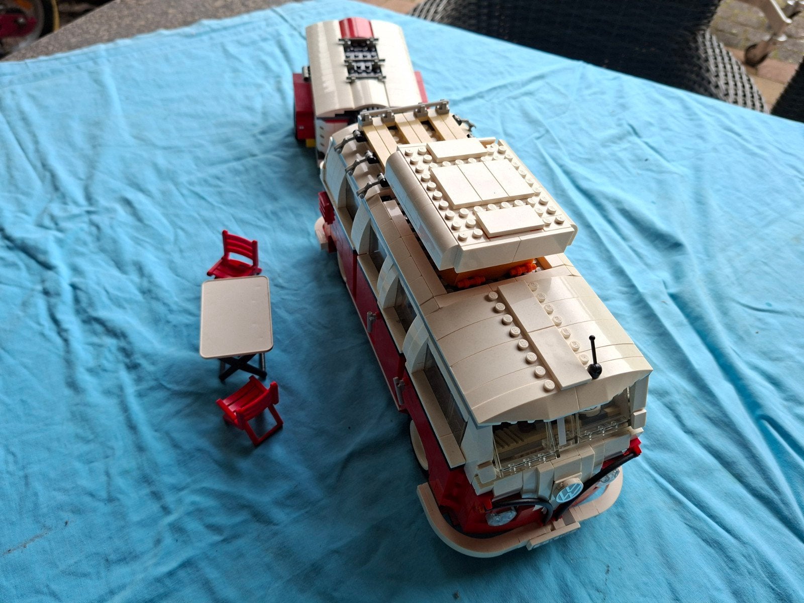 Lego Volkswagen T1 Camperbus met caravan en accessoires, Kinderen en Baby's, Speelgoed | Bouwstenen, Gebruikt, Overige merken