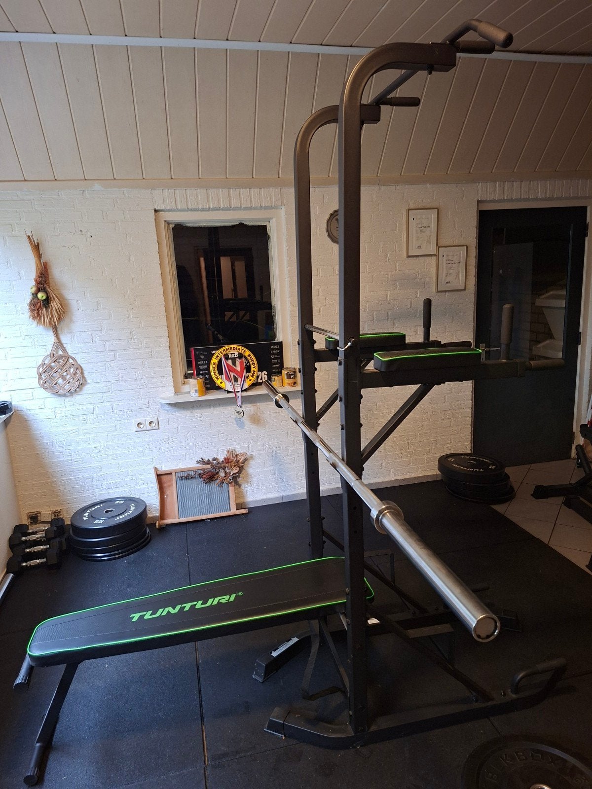 tunturi power tower / krachtstation / pull up rek/ bench-dip, Ophalen, Gebruikt, Overige typen