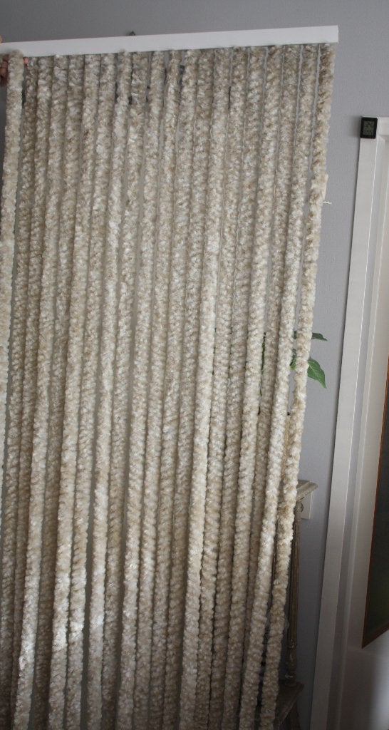 Vliegengordijn kattenstaart -ecru, Gebruikt, 200 cm of meer, Kattenstaart, Crème