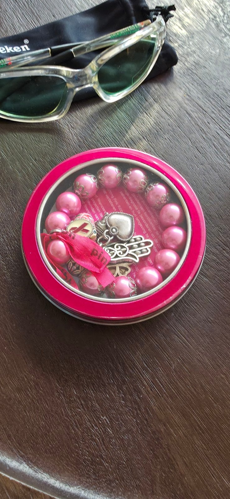 ponk Ribbon - collectors item Roze kralenarmband met bedels, Ophalen, Overige materialen, Nieuw, Roze