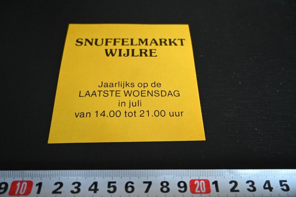 sticker Wijlre snuffelmarkt Laatste woensdag juli, Ophalen, Zo goed als nieuw